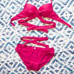 Burgundy / fuchsia bikini